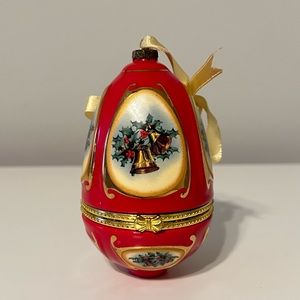 Valerie Parr Hill Christmas Egg Music Trinket Box Ornament Bell Decor